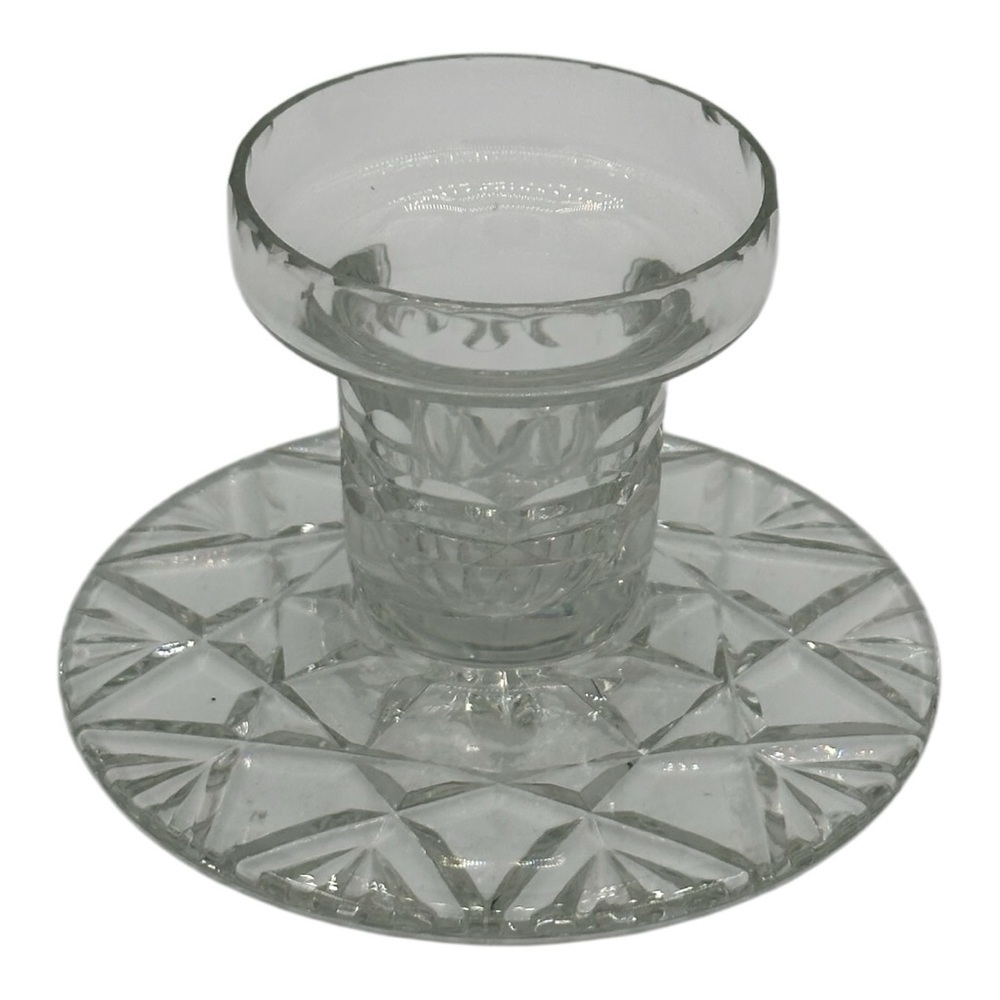 Vintage Webb Corbett Crystal Candlestick Holder 1940s England